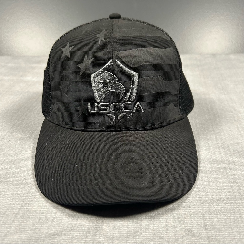 USCCA Tactical Trucker Hat Black American Flag Snapback Mesh Cap Logo Mens